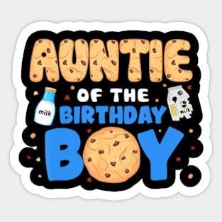 Auntie Of The Birthday Boy Milk And Cookies 1St Birthday Sticker